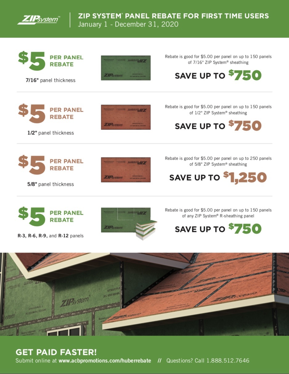 ZIP System 2020 FTU Builder Rebate Form 02282020